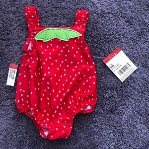 6-9 Months strawberry bathing suit
